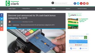Discover just announced its 5% cash back bonus categories for ...