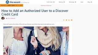 How to Add an Authorized User to a Discover Credit Card