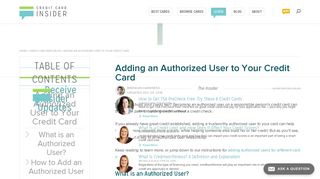 Adding an Authorized User - Credit Card Insider