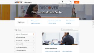 Credit Card Help Center | Discover