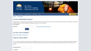 Account - Login - Discover Camping Reservation System