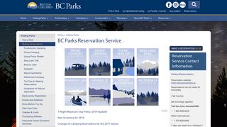 BC Parks Reservation Service - Government of B.C.