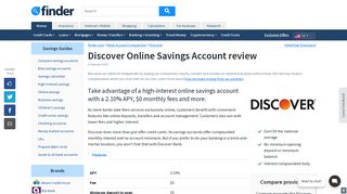 Discover Bank Online Savings Account review January 2019 | finder ...