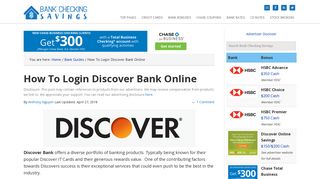 How To Login Discover Bank Online - Bank Checking Savings