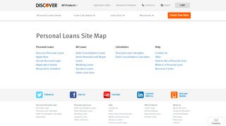 Site Map | Discover Personal Loans