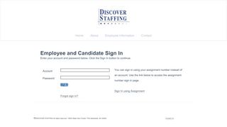 Employee and Candidate Sign In - Discover Staffing