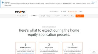 Application Checklist from Discover Home Equity Loans