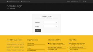 Admin Login - Discover Matrix