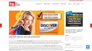 Merchant Services: Discover on Discover - Host Merchant Services