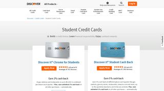 Student Credit Cards | Credit Cards for College Students | Discover