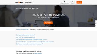 Can I Pay My Discover Card Bill Online? | Discover