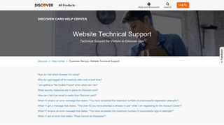 Does Discover Have Online Technical Support? | Discover
