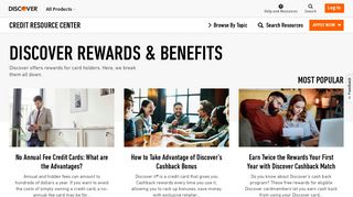 Discover Rewards & Benefits - Credit Resource Center | Discover