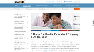Cosigning a Student Loan | Discover Student Loans