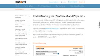 Statement and Payments | Discover Student Loans
