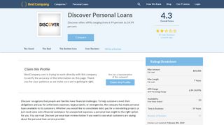Discover Personal Loans - BestCompany.com