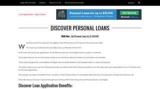 www.DiscoverPersonalLoans.com/Apply – Discover Personal Loans