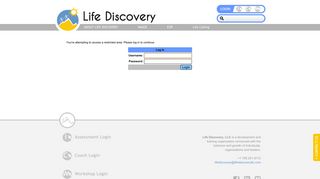 Assessment Login - Life Discovery Interactive