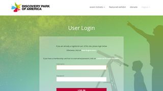 Discovery Park of America Webstore > Logout > Login / View Profile