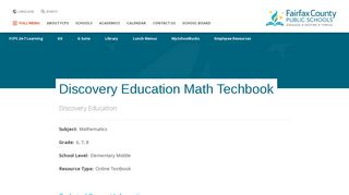 Discovery Education Math Techbook | Fairfax County Public Schools