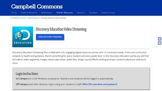 Discovery Education Video Streaming – Campbell Commons