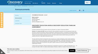 Announcement | Announcements | About Us - Discovery Education