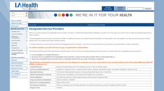 Designated Service Providers - LA Health Medical Scheme