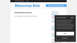 Parent/Teacher Account | Discovery K12