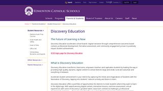 Discovery Education - Edmonton Catholic Schools