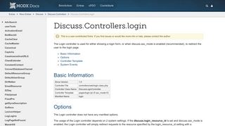 Discuss.Controllers.login | MODX Extras - MODX Documentation