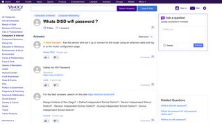 Whats DISD wifi password ? | Yahoo Answers