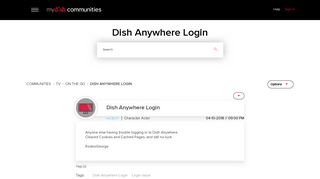 Dish Anywhere Login - mydish communities - 11255