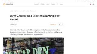 Olive Garden, Red Lobster slimming kids' menus | Reuters