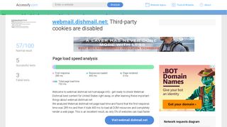 Access webmail.dishmail.net. Third-party cookies are disabled