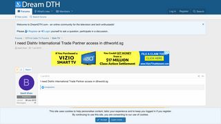 I need Dishtv International Trade Partner access in dthworld.sg ...