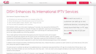 DISH Enhances Its International IPTV Services - News Releases ...