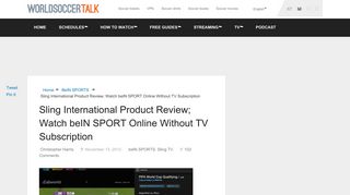Sling International Product Review; Watch beIN SPORT Online ...