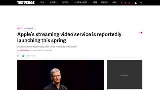 Apple's streaming video service is reportedly launching this spring ...