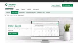Platforms and Fees - Disnat Classic | Desjardins Online Brokerage