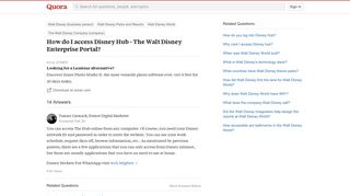 How to access Disney Hub - The Walt Disney Enterprise Portal - Quora