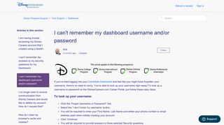 I can't remember my dashboard username and/or password – Disney ...
