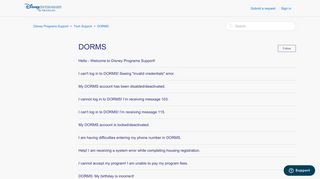 DORMS – Disney Programs Support
