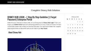 DISNEY HUB LOGIN - [ Step By Step Guideline ] | Forgot Password ...