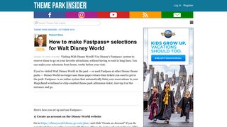 How to make Fastpass+ selections for Walt Disney World