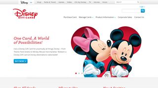 Disney Gift Card: Home Page