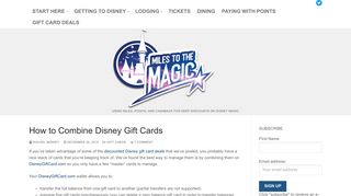 How to Combine Disney Gift Cards - Miles to the Magic