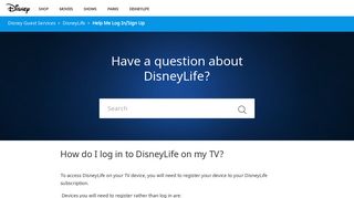 How do I log in to DisneyLife on my TV? – Disney Guest Services