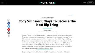 Cody Simpson: 8 Ways To Become The Next Big Thing | HuffPost