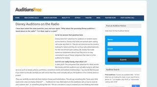 Disney Auditions on the Radio | Auditions Free