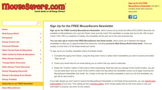 Sign Up for the FREE MouseSavers Newsletter (and optional Hot ...